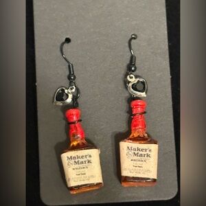 Whiskey Bottle makers mark handmade Earrings